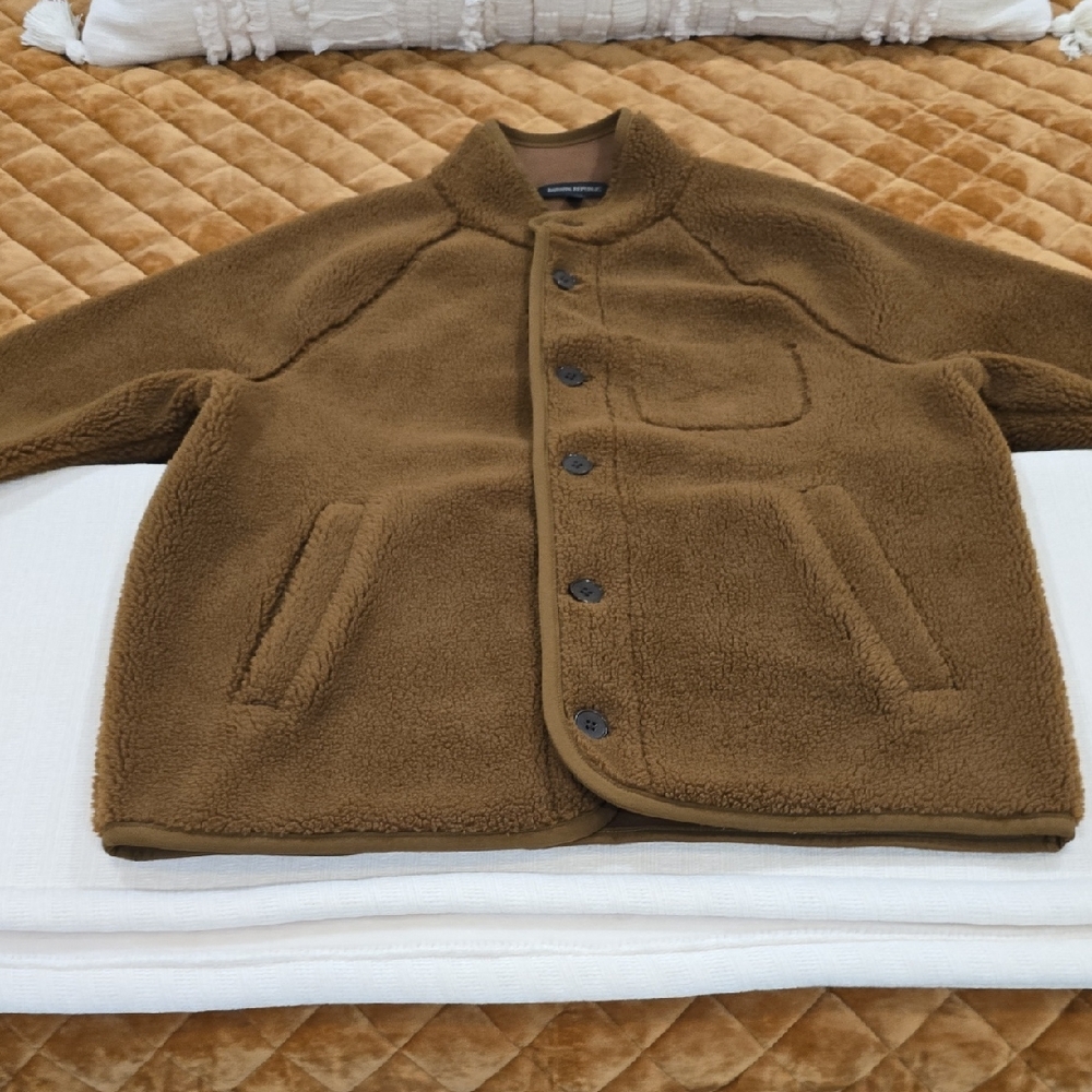 Banana Republic Men's Brown Sherpa Fleece Jacket